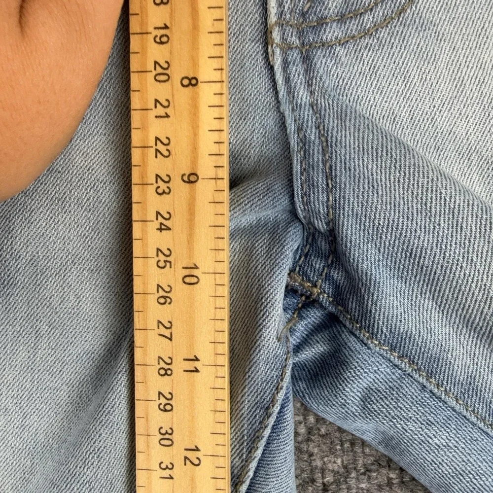 Aeropostale Jeans Mens 36x31 Light Wash Blue Slim Straight Distressed Denim